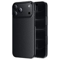 HOCO for iPhone 18 Pro Max / 17 Pro Max Magnetic Case Carbon Fiber Texture PC Anti-Stain Phone Cover - Black