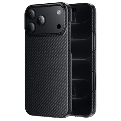 HOCO for iPhone 18 Pro Max / 17 Pro Max Magnetic Case Carbon Fiber Texture PC Anti-Stain Phone Cover - Black