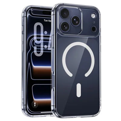 HOCO for iPhone 18 Pro Max / 17 Pro Max Magnetic Case TPU + PC Airbag Shockproof Clear Phone Cover - Transparent