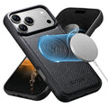 SUTENI G5 for iPhone 18 Pro Max / 17 Pro Max Magnetic Case Large Litchi Texture PU Leather Anti-Scratch Phone Back Cover - Black