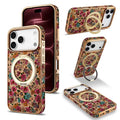GKK for iPhone 18 Pro Max / 17 Pro Max Case Rotating Magnetic Kickstand Floral Pattern Leather Phone Cover - Style A
