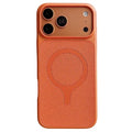 For iPhone 18 Pro Max / 17 Pro Max Magnetic Case PU Leather + PC Frosted Anti Fingerprint Phone Cover - Orange