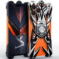 For iPhone 18 Pro Max / 17 Pro Max Bumper Case Machined Hollow Design Aluminum Alloy Phone Cover with Ring Holder - Black / Silver