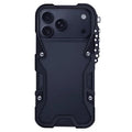 For iPhone 18 Pro Max / 17 Pro Max Bumper Case Aluminium Alloy Metal Phone Shell Cover with Strap - Black