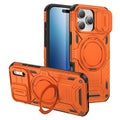 For iPhone 18 Pro Max / 17 Pro Max Case with Rotating Magnetic Kickstand, Sliding Camera Cover PC + TPU Phone Shell - Orange