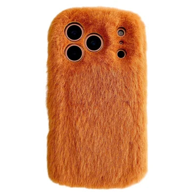 For iPhone 18 Pro Max  /  17 Pro Max Phone Case Soft Plush Fuzzy Fur TPU Protective Cover - Orange