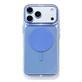 For iPhone 18 Pro Max / 17 Pro Max Magnetic Case Clear Protective Phone Cover with Metal Buttons - Blue