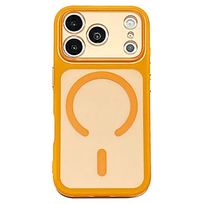 For iPhone 18 Pro Max / 17 Pro Max Magnetic Case with 2.0mm Thickened Back Panel Anti Fingerprint Phone Cover - Orange