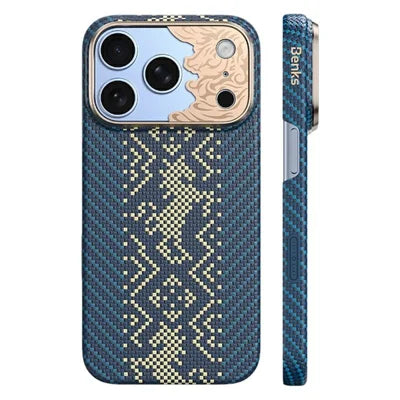 BENKS for iPhone 18 Pro Max / 17 Pro Max Magnetic Case Case Aramid Fiber Floating Jacquard Phone Cover - Blue