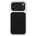 For iPhone 18 Pro Max  /  17 Pro Max Case Black PU Leather + PC + TPU Silver Edge Shockproof Phone Cover - Flat Litchi Grain