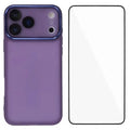  WANLONFENG for iPhone 18 Pro Max TPU Case  DKSM Series Electroplated Frame Back Cover with Tempered Glass - Purple