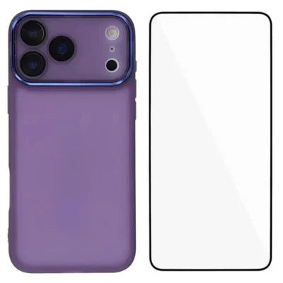  WANLONFENG for iPhone 18 Pro Max TPU Case  DKSM Series Electroplated Frame Back Cover with Tempered Glass - Purple