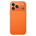 For iPhone 18 Pro Max  /  17 Pro Max Magnetic Case PU Leather Coated PC + TPU Phone Cover with AI Button and Lanyard Hole - Orange