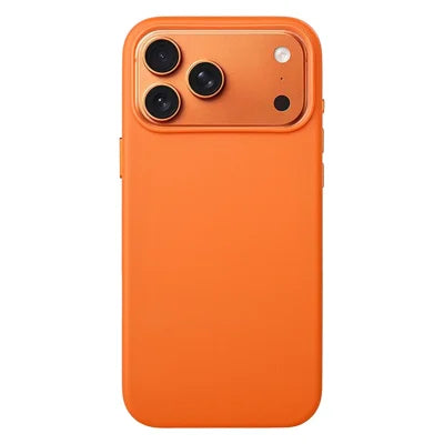 For iPhone 18 Pro Max  /  17 Pro Max Magnetic Case PU Leather Coated PC + TPU Phone Cover with AI Button and Lanyard Hole - Orange