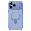 For iPhone 18 Pro Max  / 17 Pro Max Case with Magnetic Kickstand Color Block Soft Touch Shockproof Phone Cover - Sky Blue