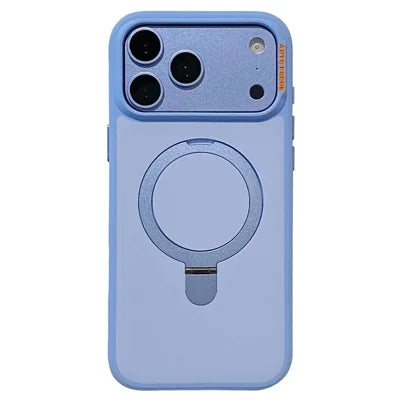 For iPhone 18 Pro Max  / 17 Pro Max Case with Magnetic Kickstand Color Block Soft Touch Shockproof Phone Cover - Sky Blue