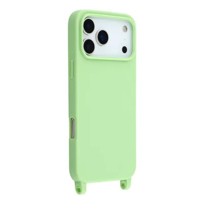 For iPhone 18 Pro Max / 17 Pro Max Case Soft TPU Protective Phone Cover with Lanyard Holes - Green