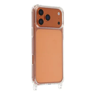 For iPhone 18 Pro Max / 17 Pro Max Case PC+TPU Clear Phone Cover with Lanyard Holes - Transparent