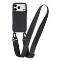 For iPhone 18 Pro Max / 17 Pro Max Lanyard Case TPU Soft Matte Phone Cover - Black