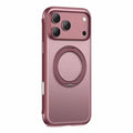 USAMS for iPhone 18 Pro Max / 17 Pro Max Case with Magnetic Rotating Kickstand Air Cushion Shockproof Phone Cover - Wine Red