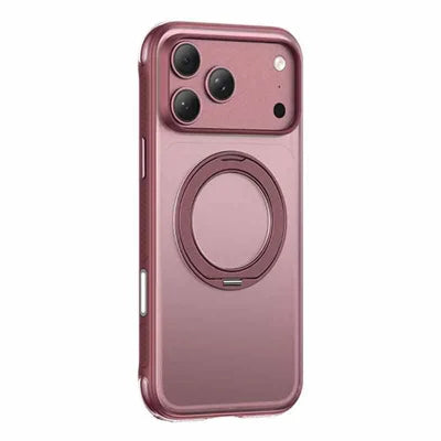 USAMS for iPhone 18 Pro Max / 17 Pro Max Case with Magnetic Rotating Kickstand Air Cushion Shockproof Phone Cover - Wine Red