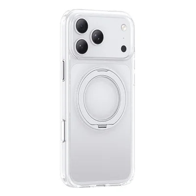 USAMS for iPhone 18 Pro Max / 17 Pro Max Case with Rotating Magnetic Kickstand Airbag Drop Protection Clear Phone Cover - Transparent