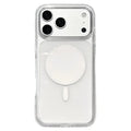 For iPhone 18 Pro Max / 17 Pro Max Magnetic Case Straight Edge Design PC + TPU Phone Cover - Transparent White