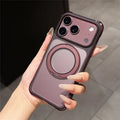 For iPhone 18 Pro Max / 17 Pro Max Case Rotating Magnetic Kickstand Airbag Shockproof PC + TPU Phone Cover - Burgundy Red