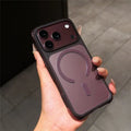 For iPhone 18 Pro Max / 17 Pro Max Magnetic Case PC + TPU Airbag Shockproof Phone Back Cover - Burgundy Red