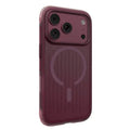 MUTURAL for iPhone 18 Pro Max / 17 Pro Max Magnetic Case Vertically Textured Anti-Drop PC + TPU Phone Cover - Burgundy
