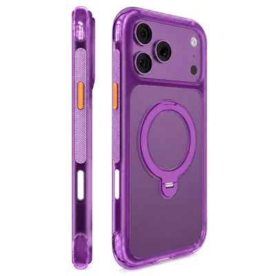 MUTURAL For iPhone 17 Pro Max / 18 Pro Max Case Magnetic Kickstand PC + TPU Airbag Drop Protection Phone Cover - Cherry Red