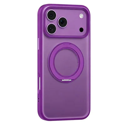 MUTURAL for iPhone 18 Pro Max / 17 Pro Max Phone Case Magnetic Rotating Kickstand Anti-Drop Anti-Fingerprint Back Cover - Cherry Red