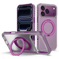 For iPhone 18 Pro Max / 17 Pro Max Phone Case Rotating Magnetic Kickstand TPU + PC Matte Shockproof Back Cover - Cherry Red