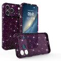 For iPhone 18 Pro Max / 17 Pro Max Case Crystal Glitter IMD PC + TPU Four Corners Airbag Shockproof Phone Cover - Cherry Red