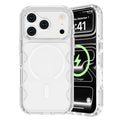 For iPhone 18 Pro Max / 17 Pro Max Magnetic Case Wavy Design Four-Corner Protection Phone Cover - White