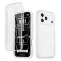 For iPhone 18 Pro Max / 17 Pro Max Magnetic Case with Built-in Screen Protector Four-Corner Airbag Shockproof Phone Cover - White