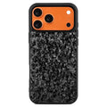 For iPhone 18 Pro Max / 17 Pro Max Magnetic Case Forged Pattern Aramid Fiber + TPU Phone Cover - Black