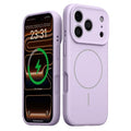 For iPhone 18 Pro Max / 17 Pro Max Magnetic Case Soft Skin-Touch Liquid Silicone + PC Phone Cover - Light Purple