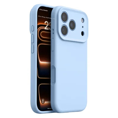 For iPhone 18 Pro Max / 17 Pro Max Case Precise Cutouts Liquid Silicone + PC Shockproof Phone Cover - Glacier Blue