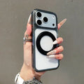 For iPhone 18 Pro Max / 17 Pro Max Case with AI Button, Magnetic Kickstand Shockproof PC + TPU Phone Cover - Black