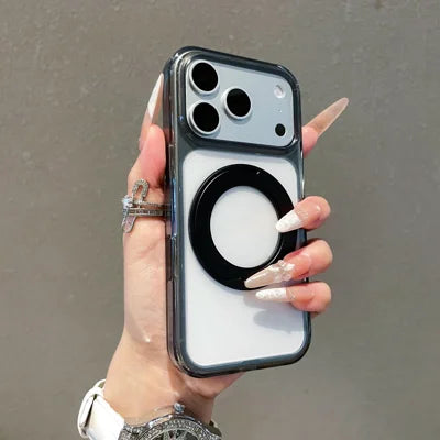 For iPhone 18 Pro Max / 17 Pro Max Case with AI Button, Magnetic Kickstand Shockproof PC + TPU Phone Cover - Black