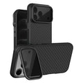 NILLKIN FiberProp Series For iPhone 18 Pro Max / 17 Pro Max Magnetic Case Aramid Fiber TPU Shockproof Phone Cover with Lens Cover Kickstand - Black