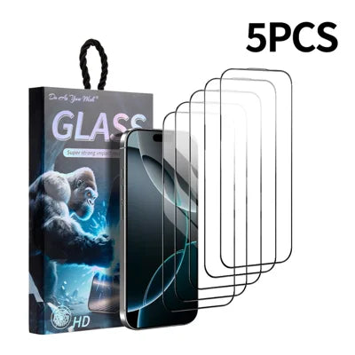 DO AS YOU WISH 5Pcs For iPhone 18 Pro Max / 17 Pro Max Screen Protector Silk Printing Full Glue High Aluminum-silicon Glass Film