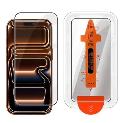 For iPhone 18 Pro Max / 17 Pro Max Full Screen Protector HD Clear Silk Printing High Aluminium-silicon Glass Film with Dust Removal Installation Frame