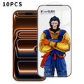 For iPhone 18 Pro Max / 17 Pro Max 10Pcs Full Screen Protector 3D Arc 120C Anti-Static Silk Printing High Aluminium-silicon Glass Film - As Shown