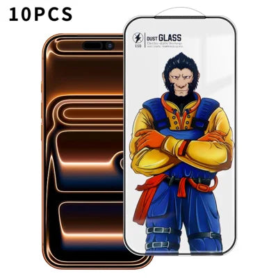 For iPhone 18 Pro Max / 17 Pro Max 10Pcs Full Screen Protector 3D Arc 120C Anti-Static Silk Printing High Aluminium-silicon Glass Film - As Shown