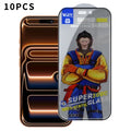 For iPhone 17 Pro Max 10Pcs Anti-Spy Full Screen Protector 300C Large Arc Anti Static Silk Printing Tempered Glass Film - As Shown