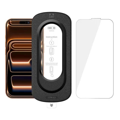 For iPhone 18 Pro Max / 17 Pro Max Full Screen Protector Anti Fingerprint High Aluminium-silicon Glass Film with Dust Removal Installation Tool - Transparent