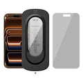 For iPhone 17 Pro Max Anti-Spy Full Screen Protector High Aluminium-silicon Glass Film with Dust Removal Installation Tool - Black