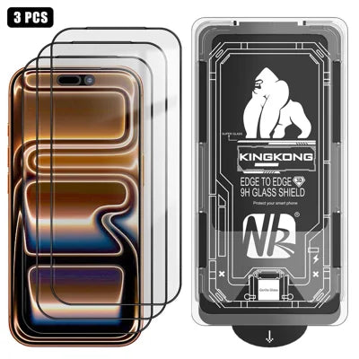 3Pcs For iPhone 18 Pro Max / 17 Pro Max Full Screen Protector HD Clear 3D Arc Edge High Aluminium-silicon Glass Film with Dust-Free Installation Tool - Transparent